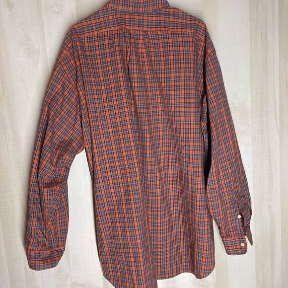Ralph Lauren orange blue plaid long‎ sleeve button down shirt, size XXL - Picture 12 of 12